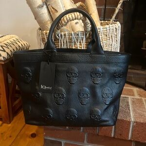 IOpelle Italia skull handbag (smaller version of weekender bag). Black Leather